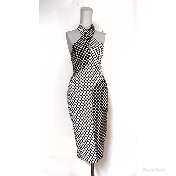 Bec & Bridge | Dresses | Bec Bridge Halter Black White Polka Dot Dress |  Poshmark